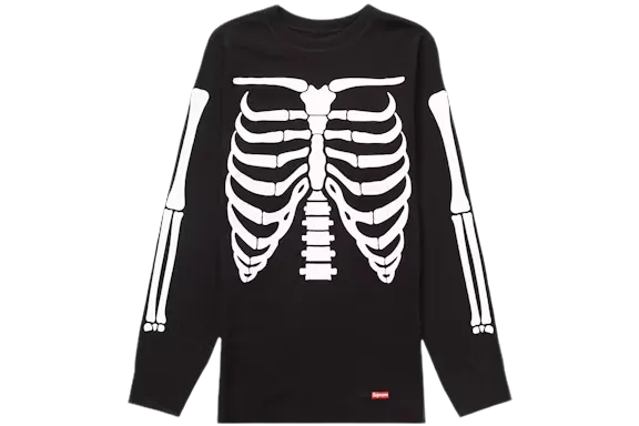 Supreme Hanes Bones Thermal Crew Black US M